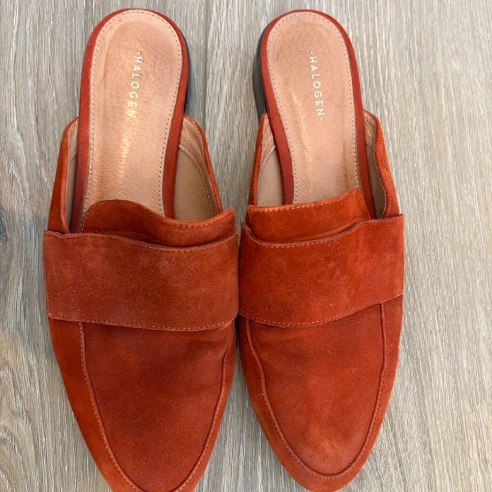 Halogen Rust Suede Mules